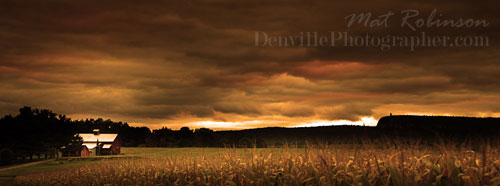 New Paltz, NY, farm photograph with dramatic sky.